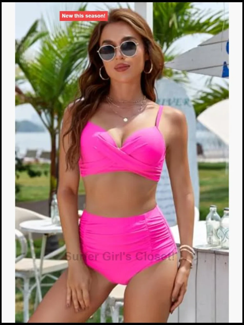 Underwire High Waisted Tummy Control Bikini Set Push Up Bathing Suit